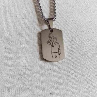 Line Drawing from Photo for Father's Day Necklace