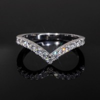 2mm V-shaped Round Cut Moissanite Cluster Eternity Ring in S925 Silver
