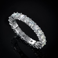 3mm Moissanite Eternity Band in S925 Sterling Silver