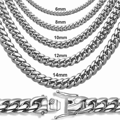 8mm 316L Stainless Steel Cuban Link Chain